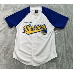 Golden State Warriors Ultra Game White Baseball Jersey Mens Medium NBA Gear